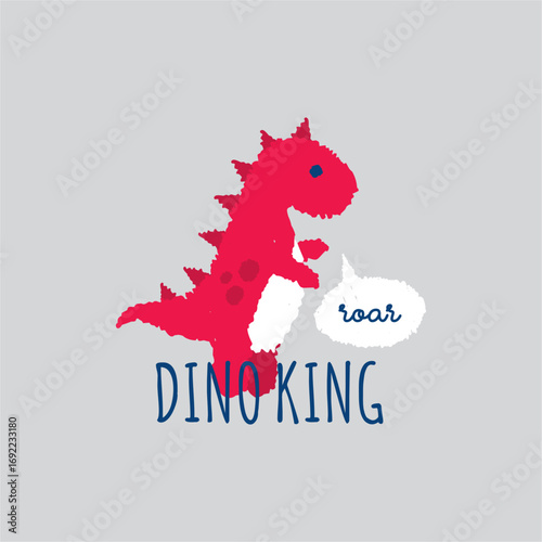 dino king doodle art hand drawn illustration vector outline graphic vector