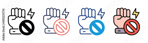 No Violence Icon Set Multiple Style Collection