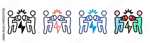 Rivalry Icon Set Multiple Style Collection