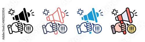 Megaphone Icon Set Multiple Style Collection