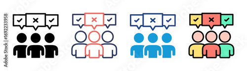 Opinion Icon Set Multiple Style Collection