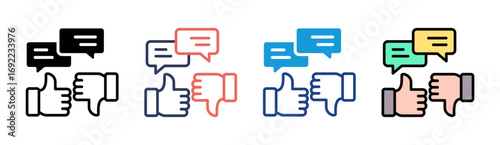Disagreement Icon Set Multiple Style Collection