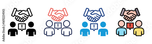 Conflict Resolution Icon Set Multiple Style Collection