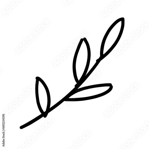 シンプルな手書き風葉っぱのイラスト素材