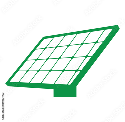 Green solar panel illustration representing renewable energy and sustainable development concept