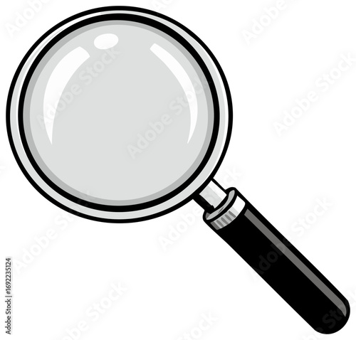Magnifying Glass, Detailed Cartoon Illustration, Search Tool, Investigation Equipment