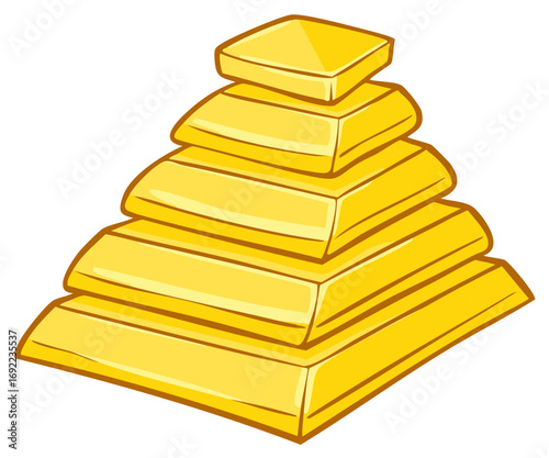 Stacked Gold Bullion Bars Forming a Pyramid Shape