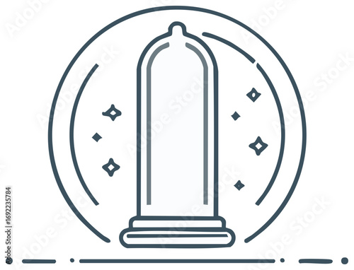 Condom concept safe sex contraception health protection outline icon with sparkles