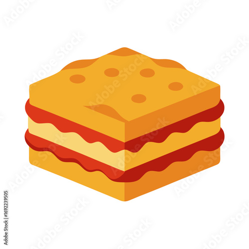 vector of Lasagna on white background