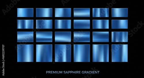 Premium Sapphire Gradient Collection | Set of Blue Metal Background Textures for Web Design, Graphic Elements and UI Kits