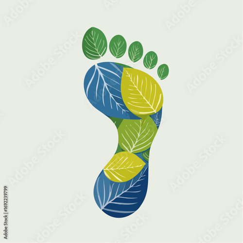 Abstract Footprint Design With Leaves