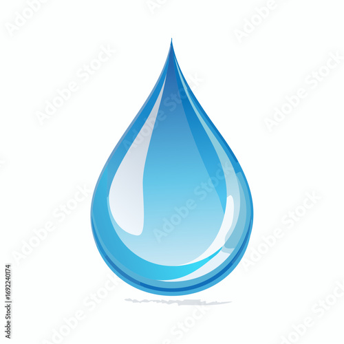 Single Blue Water Droplet