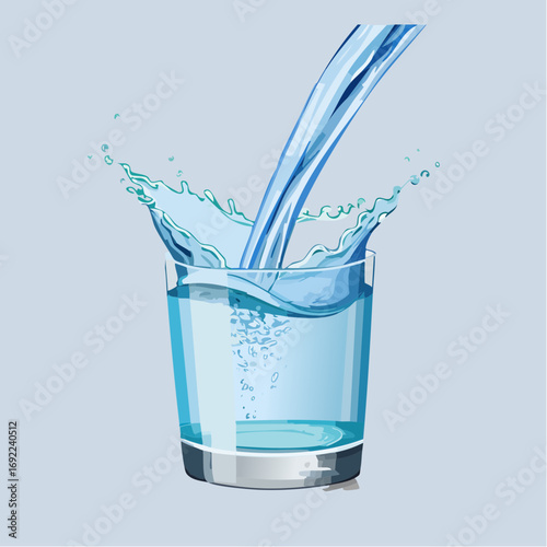 Water Splashing Into Glass