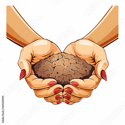 Hands Holding Earthen Soil