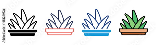 Aloe Vera Icon Set Multiple Style Collection