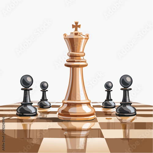 Chess King Piece Surrounded By Opponents