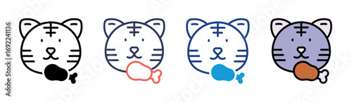 Carnivore Icon Set Multiple Style Collection