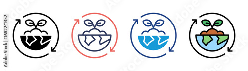 Renewable Icon Set Multiple Style Collection