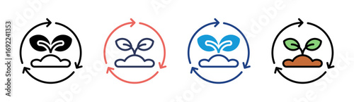 Plant Cycle Icon Set Multiple Style Collection