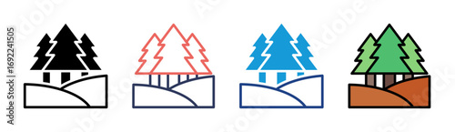 Forest Icon Set Multiple Style Collection