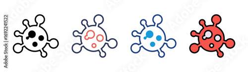 Microbe Icon Set Multiple Style Collection