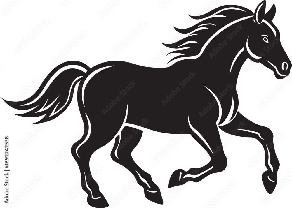 Obraz premium horse silhouette vector