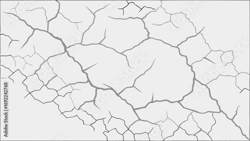 Cracked Surface Texture Abstract Grey Background Irregular Lines Geometric Pattern Vector Illustration for Design Projects.