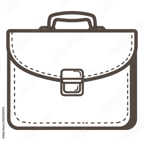 Illustrated outline of a briefcase perfect for business presentations and professional projects
