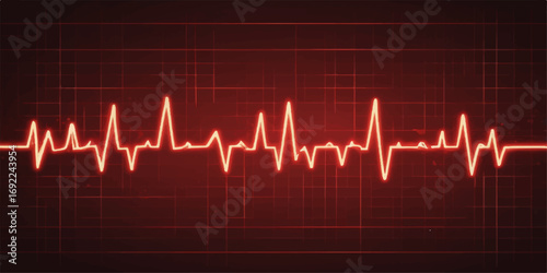 A continuous green line on a monitor shows the rhythmic pulse of a heart's beat, charting a healthy EKG