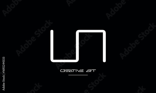 NU, UN, N, U abstract letters logo monogram