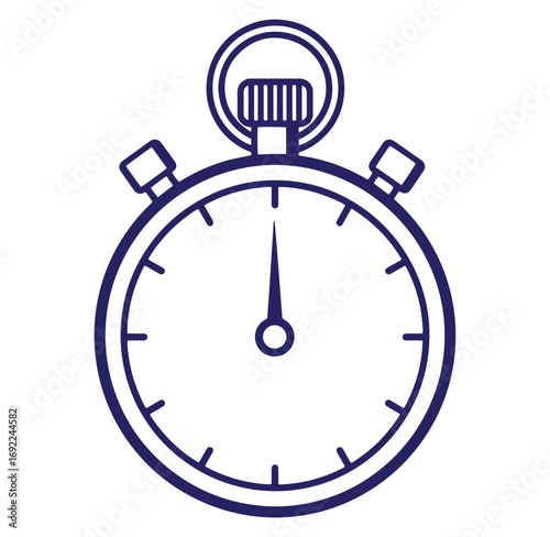 Simple vector illustration of a classic analog stopwatch for time management and speed
