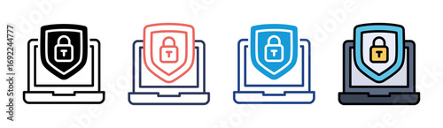 Cyber Security Icon Set Multiple Style Collection