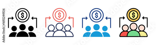 Crowdfunding Icon Set Multiple Style Collection