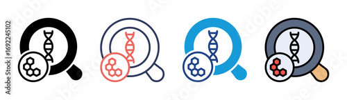 Dna Analysis Icon Set Multiple Style Collection