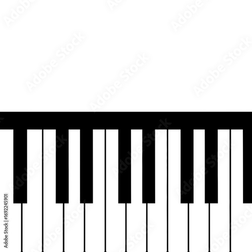Simple Piano Keyboard Illustration with Black and White Keys
