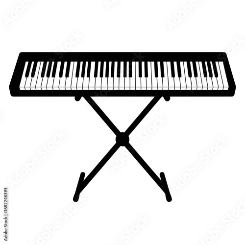 Simple Black Keyboard on XShaped Stand