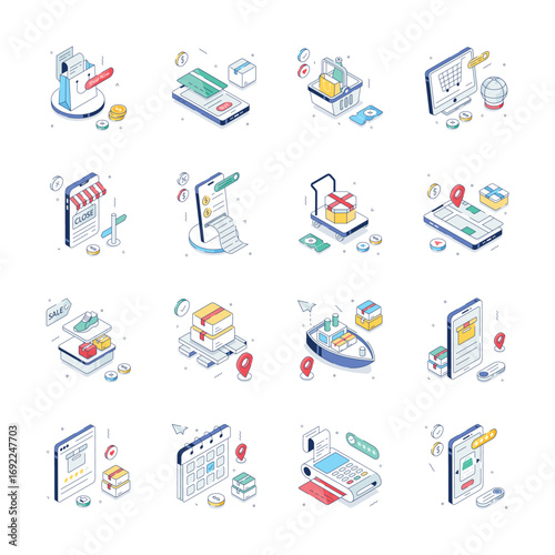 Take a look at this amazing isometric illustrations of shopping and ecommerce