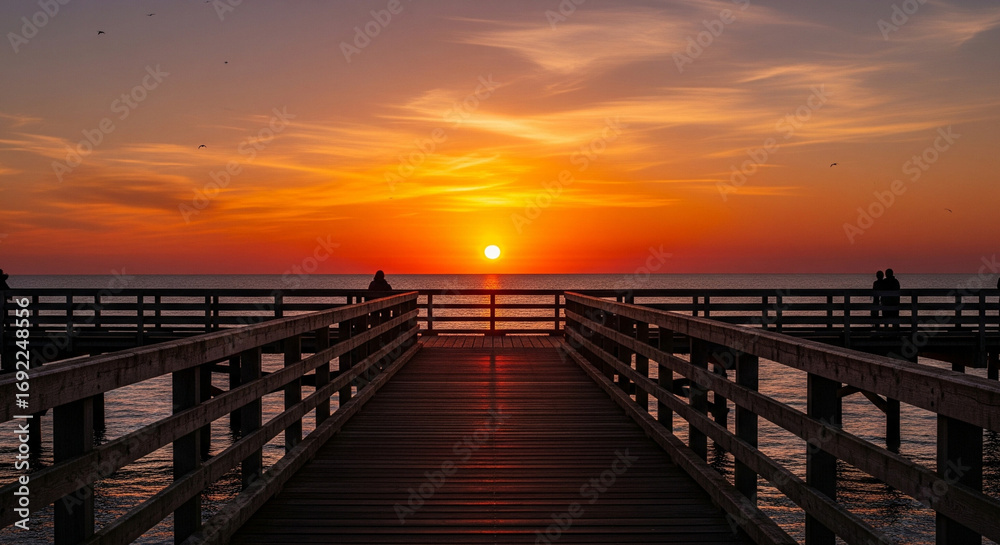 Obraz premium sunset on the pier