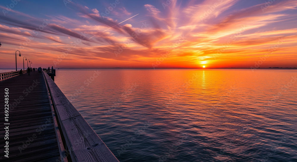 Obraz premium sunset on the lake