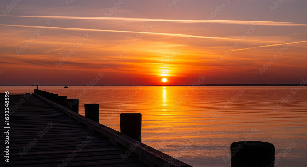 Obraz premium sunset on the pier