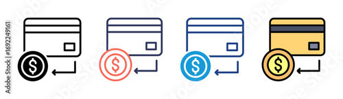 Withdraw Icon Set Multiple Style Collection