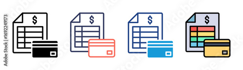 Account Statement Icon Set Multiple Style Collection