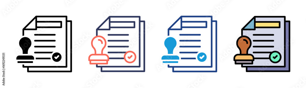 Obraz premium Contract Icon Set Multiple Style Collection