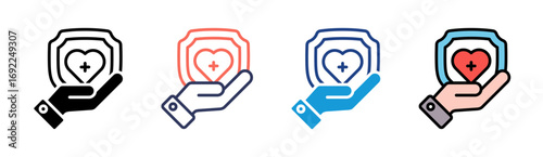 Health Insurance Icon Set Multiple Style Collection