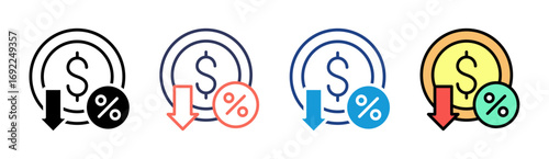 Deductible Icon Set Multiple Style Collection