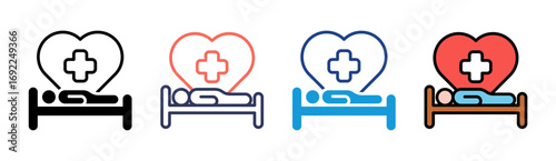 Patient Care Icon Set Multiple Style Collection