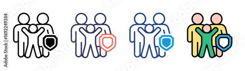 Family Insurance Icon Set Multiple Style Collection