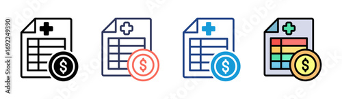 Medical Expense Icon Set Multiple Style Collection