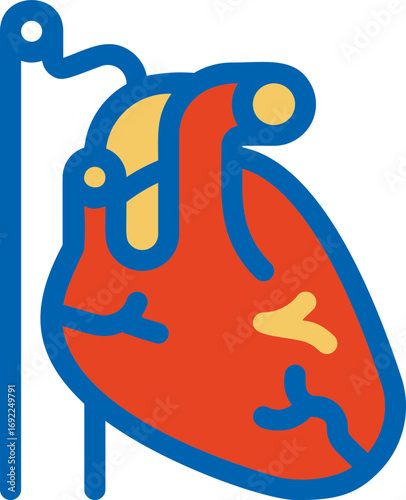 Human Heart Icon – Cardiovascular and Blood Circulation Vector