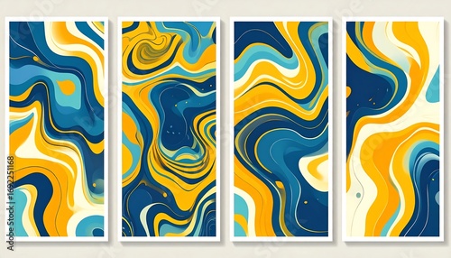 Abstract liquid marble patterns